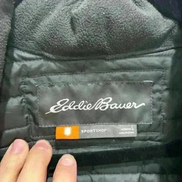 Eddie Bauer StormDown 700 Jacket Black Nano Puffer Coat Lightweight L - Picture 9 of 16